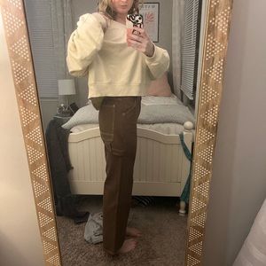 Brown brandy melville cargo jeans